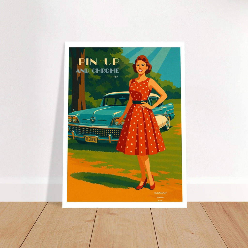 Affiche Affiche Pin-up and Chrome – Collection Vintage Stories | StudioRetroPop® – StudioRetroPop® – 30x40 cm / 12x16″