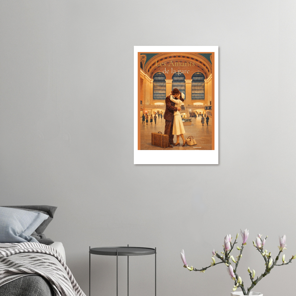 Affiche Les amants de la gare - Affiche vintage  - Collection Vintage Stories VS N°010 – StudioRetroPop® – 30x40 cm / 12x16″