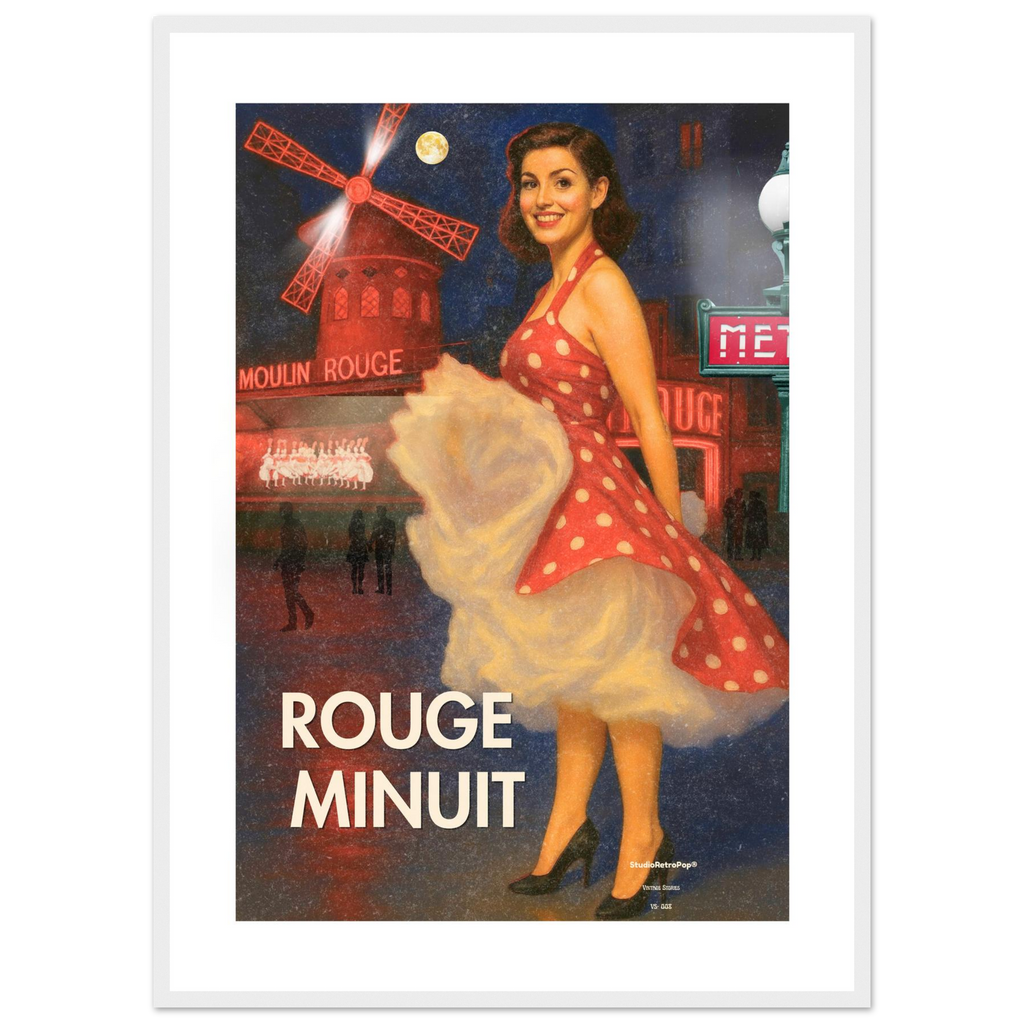 Affiche Rouge Minuit - Affiche Histoires urbaines - Collection Vintage Stories VS N°008 – StudioRetroPop® – 30x40 cm / 12x16″