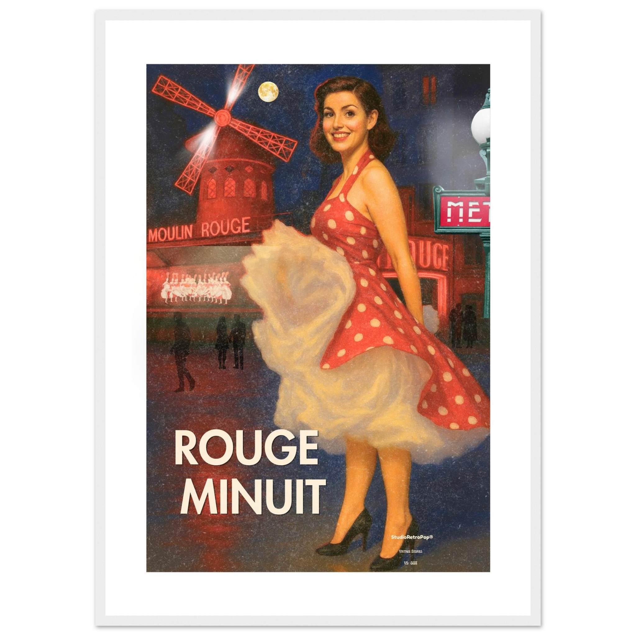 Affiche Rouge Minuit - Affiche Histoires urbaines - Collection Vintage Stories VS N°008 – StudioRetroPop® – 30x40 cm / 12x16″