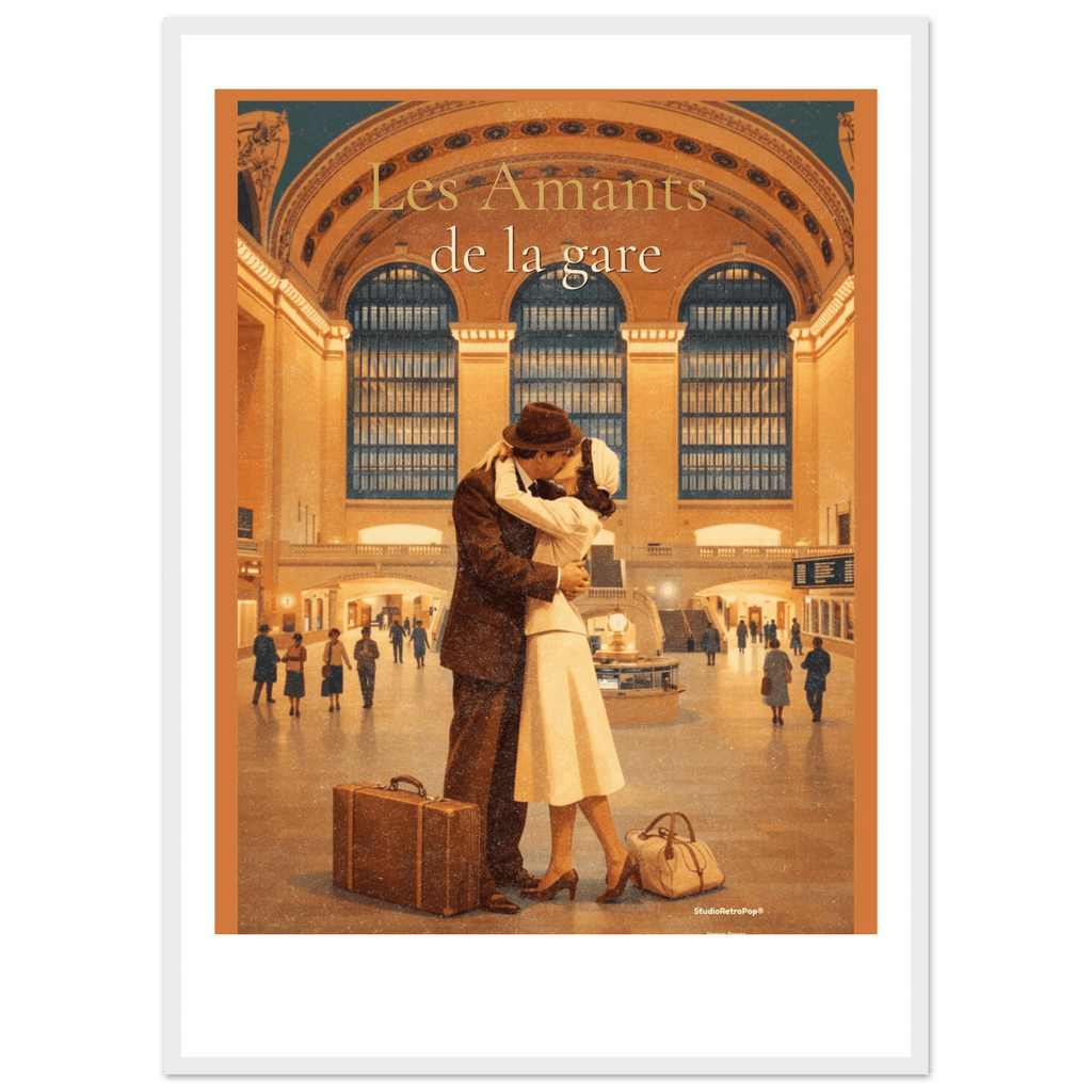 Affiche Les amants de la gare - Affiche vintage - Collection Vintage Stories VS N°010 - sans cadre ou avec – StudioRetroPop® – 30x40 cm / 12x16″