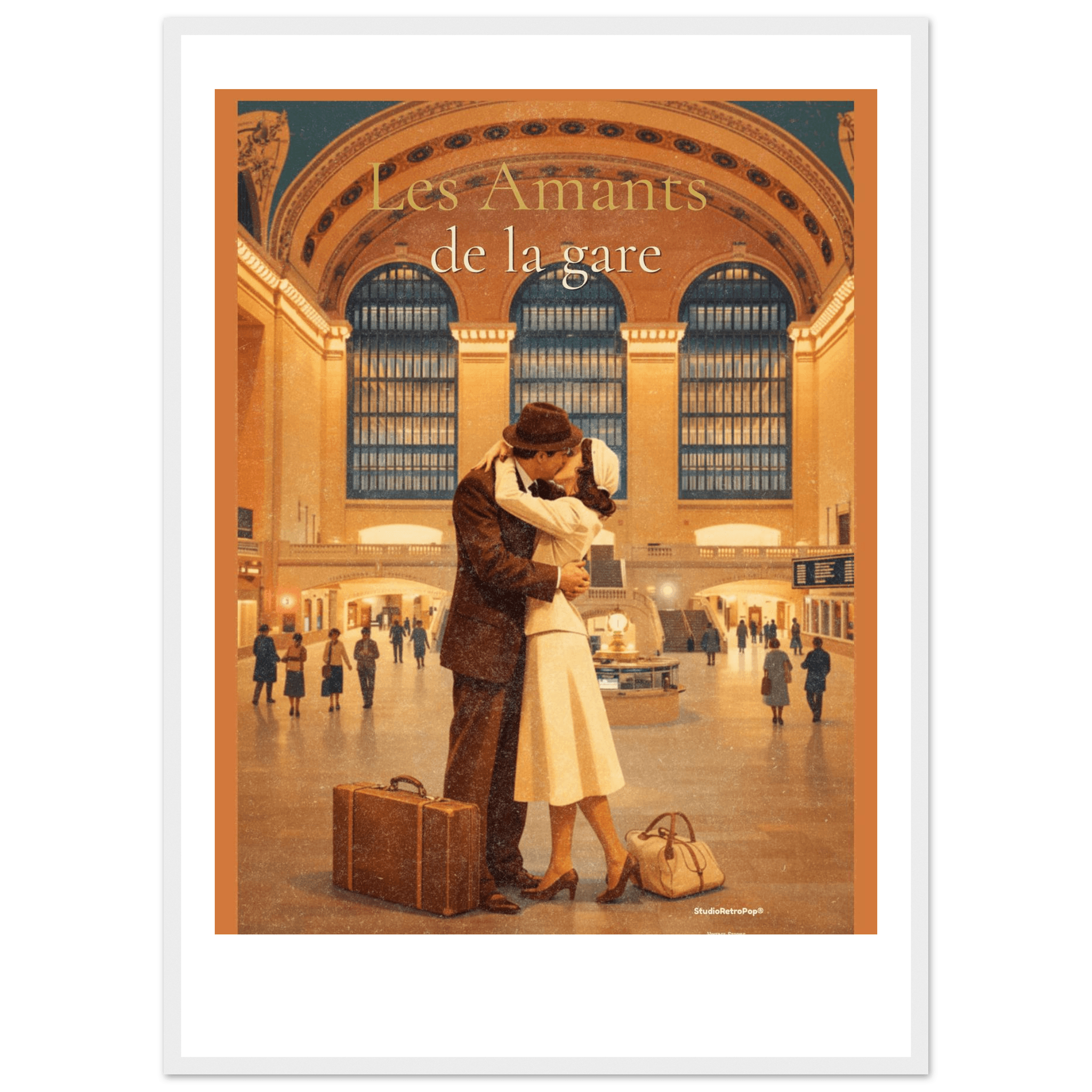 Affiche Les amants de la gare - Affiche vintage - Collection Vintage Stories VS N°010 - sans cadre ou avec – StudioRetroPop® – 30x40 cm / 12x16″