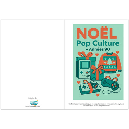Lot de 10 Cartes  - " Noël Pop Culture – Années 90 " - StudioRetroPop