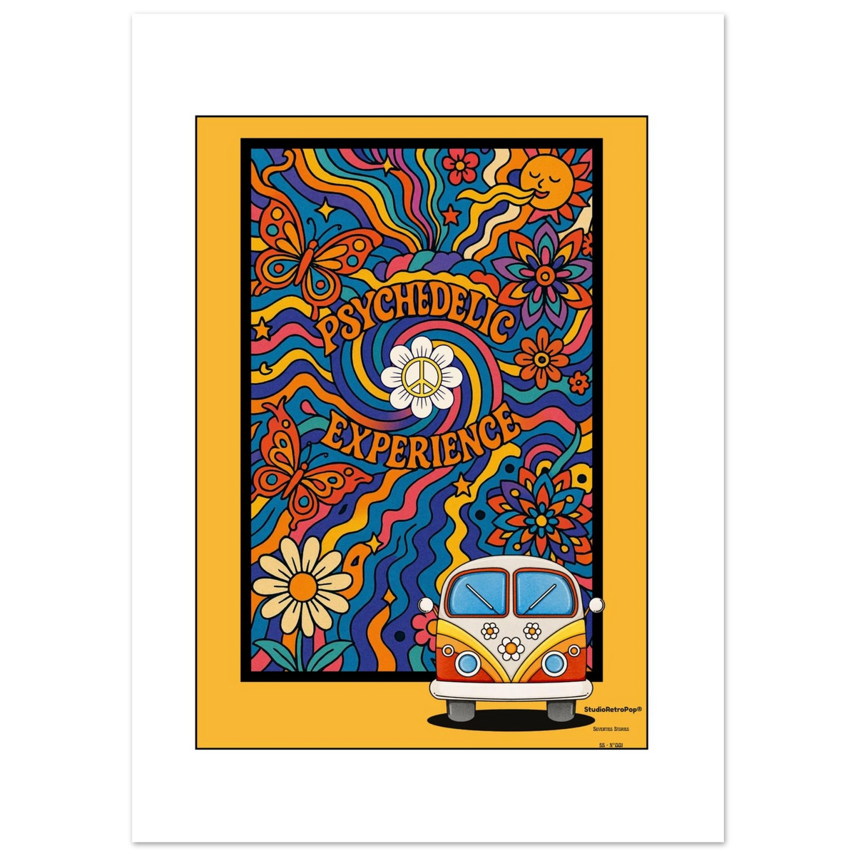 Affiche Psychédélique expérience – StudioRetroPop® – 30x40 cm / 12x16″