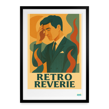 Affiche 30s Rétro Rêverie - Format 49 x 69 cm avec cadre