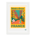 Affiche Balade à Grasse (50S) - Format 27 × 37 cm avec cadre - blanc