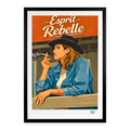 Affiche Esprit Rebelle Années 90 -49 × 69 cm avec cadre - Art Rétro Pop - noir