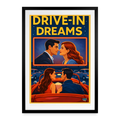Affiche Drive-In Dreams Années 2000 - Format 49×69 cm avec cadre - noir