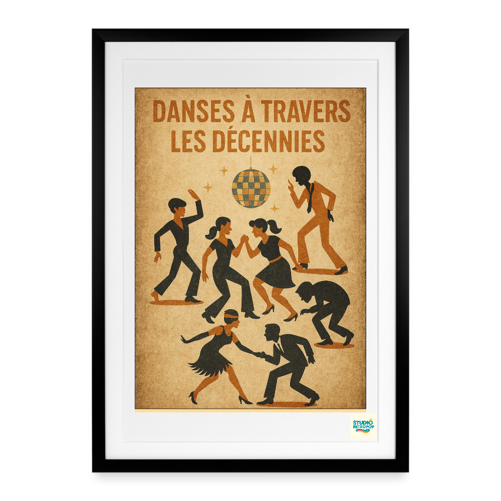 Studioretropop Affiche 20s Danses à Travers les Décennies - Format 49 x 69 cm