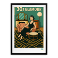Studioretropop Affiche (30s) Glamour - Format 49 x 69 cm avec cadre