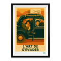 Studioretropop Affiche 70S L'Art de S'Évader - Format 49 x 69 cm avec cadre
