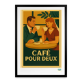 Affiche rétro Café pour Deux Années 2000 décoration murale cuisine moderne