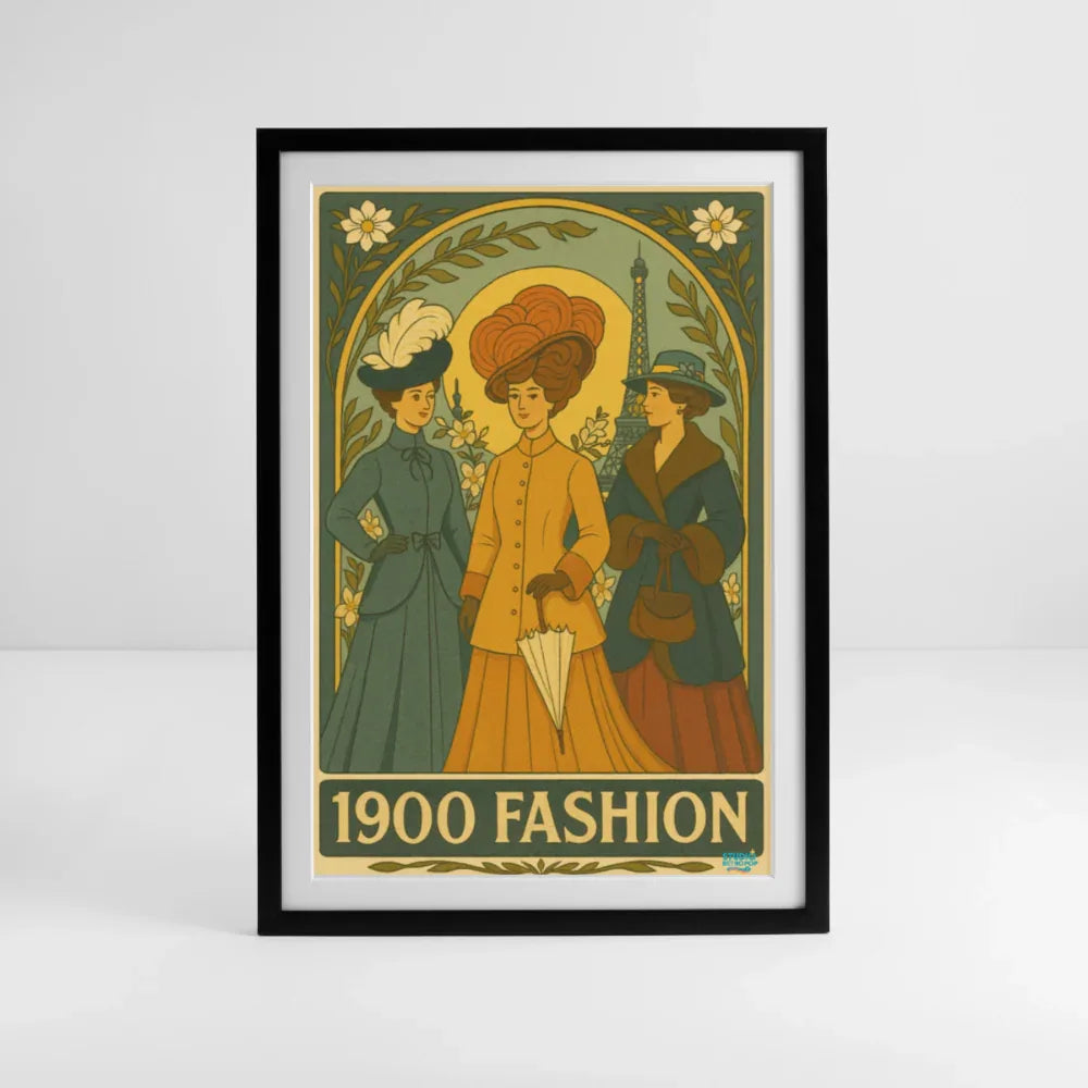 Affiche Belle Époque Parisienne Années avant 1920- 49 x 69 cm avec cadre - Art Rétro Pop - StudioRetroPop