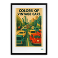 Studioretropop Affiche (70s) Voitures Vintage - Format 49 x 69 cm avec cadre