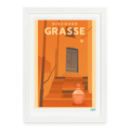 Affiche Discover Grasse (2000 et +) - Format 27 × 37 cm avec cadre - blanc