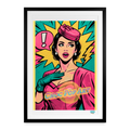 Affiche Choc Pop Art Années 60 - 49 × 69 cm avec cadre - Art Rétro Pop - noir