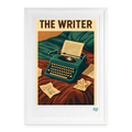 Affiche L'écrivain Années 80 - Format 49 x 69 cm avec cadre - Art Rétro Pop - StudioRetroPop