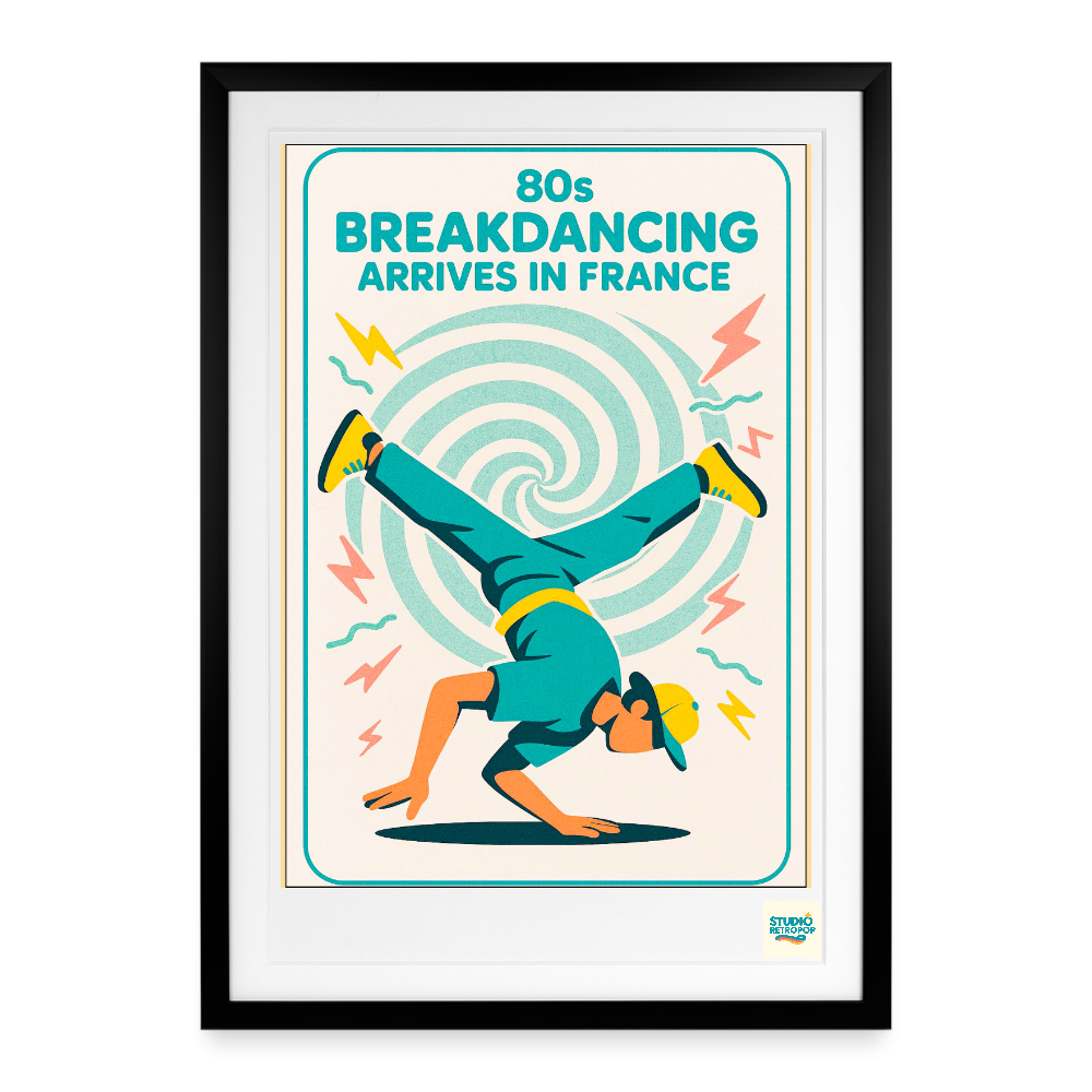 Studioretropop Affiche (80s) Breakdancing - Format 49 x 69 cm avec cadre