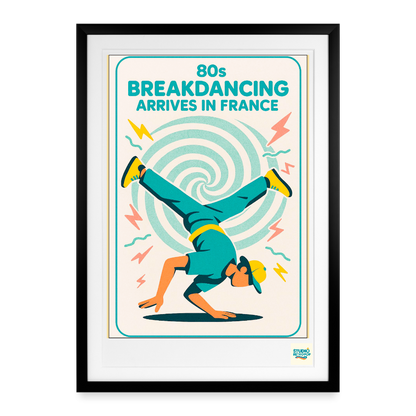 Studioretropop Affiche (80s) Breakdancing - Format 49 x 69 cm avec cadre