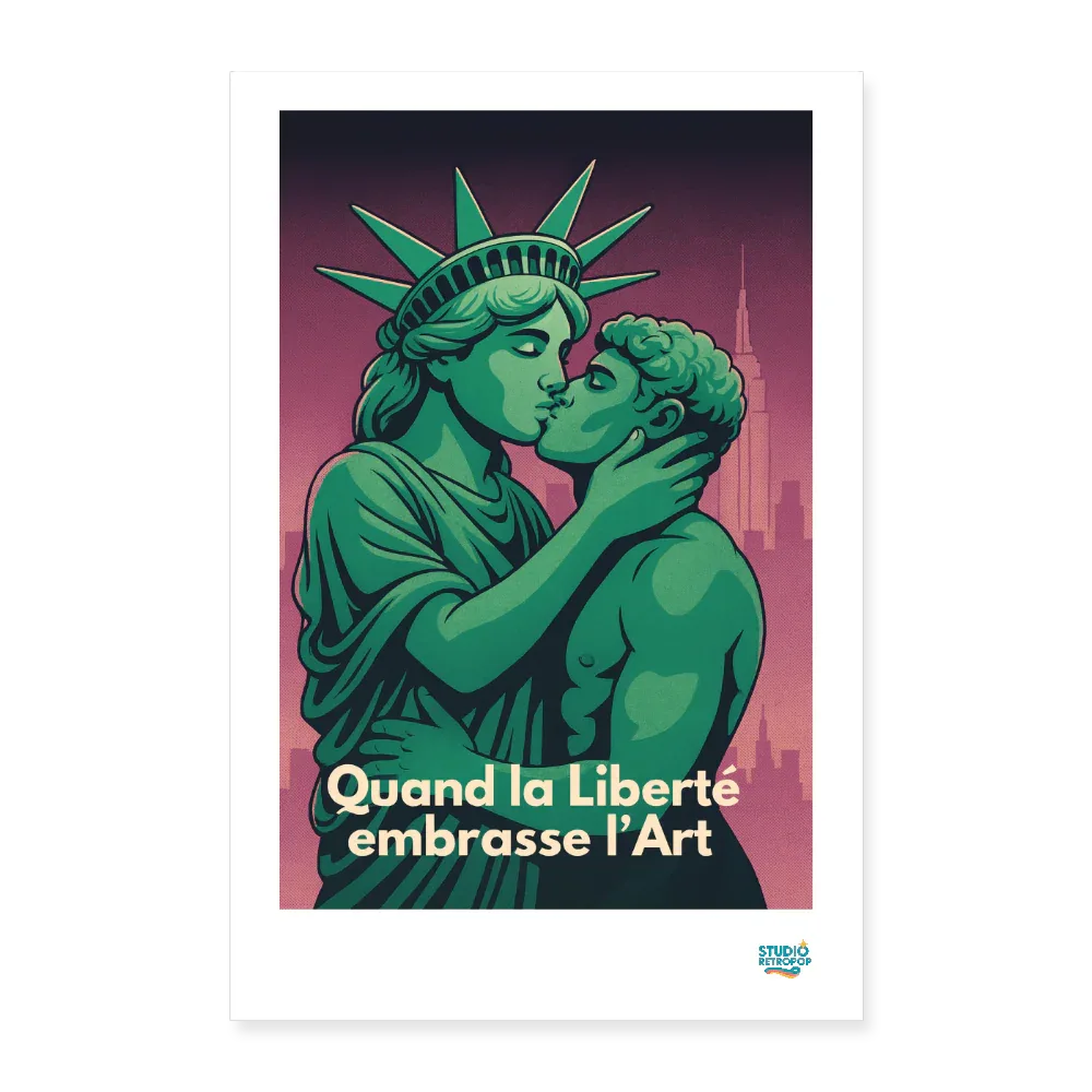 Poster Quand la Liberté embrasse l’Art Années 2000 et +-Format 60 x 90 cm sans cadre - StudioRetroPop