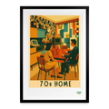 Affiche 70s Home Années 70- 49 x 69 cm avec cadre - Art Rétro Pop - StudioRetroPop