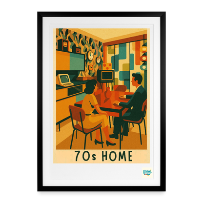 Affiche 70s Home - Format 50 X 70CM encadrée Noir