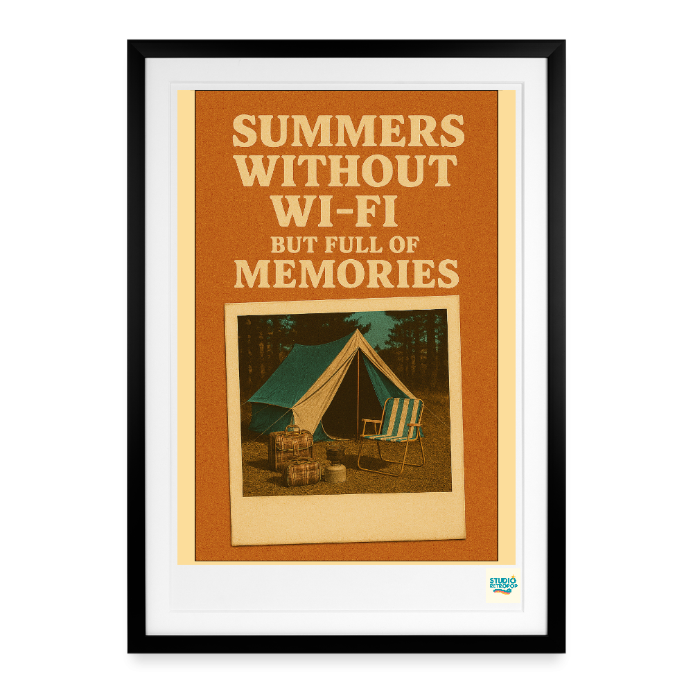 Studioretropop Affiche 50S Summers Without Wi-Fi - Format 49 x 69 cm avec cadre