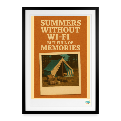 Studioretropop Affiche 50S Summers Without Wi-Fi - Format 49 x 69 cm avec cadre