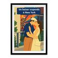 Affiche Un baiser suspendu à New York Années 60 - 49 × 69 cm avec cadre - Art Rétro Pop - StudioRetroPop