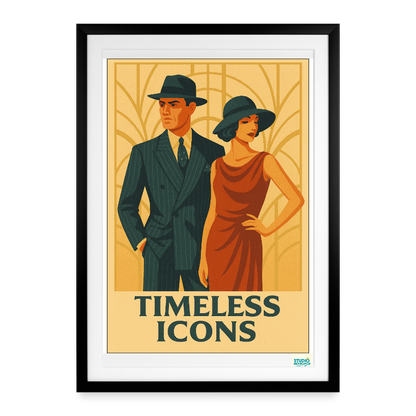 Affiche 30s Timeless Icons - Format 49 x 69 cm avec cadre