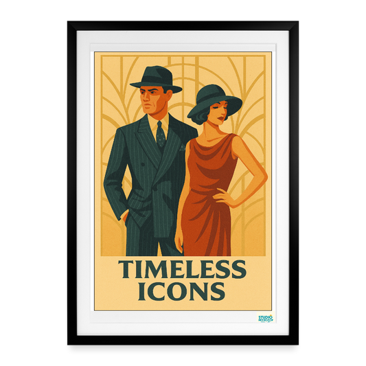 Affiche 30s Timeless Icons - Format 49 x 69 cm avec cadre