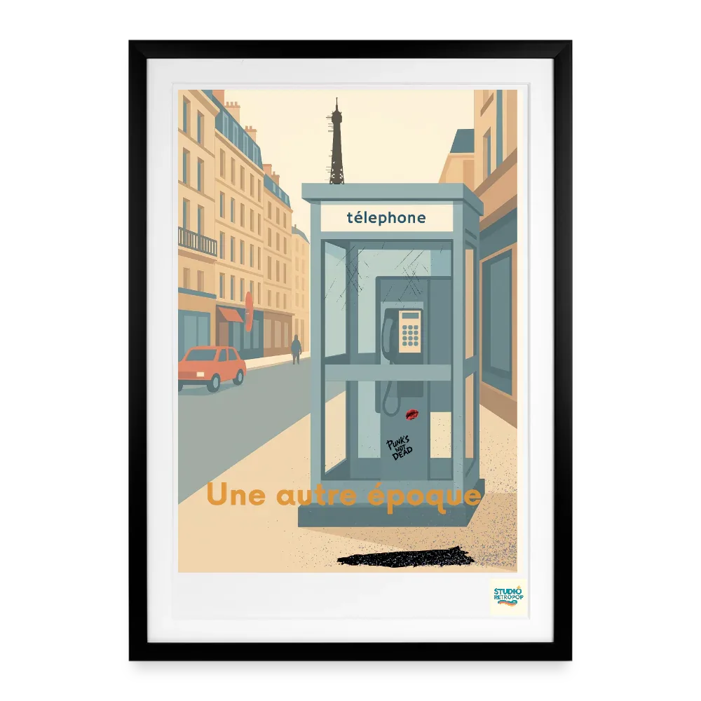 Affiche vintage Souvenirs au Bout du Fil Années 80 - Format 49×69cm encadrée noir