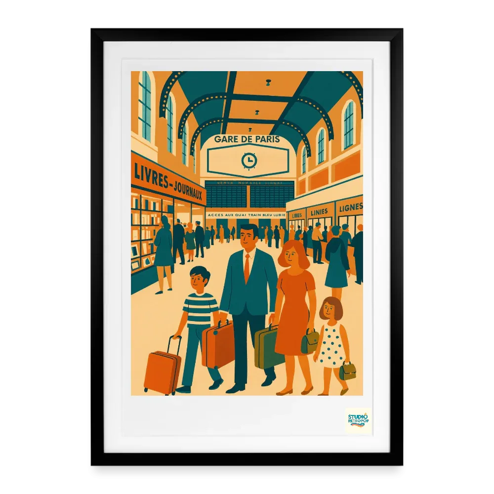 Studioretropop Affiche (70s) Les Départs Ont Une Mémoire - Format 49 x 69 cm avec cadre