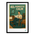 Studioretropop Affiche 40s Domestic Calm (40s) -Format 49 × 69 cm avec cadre - noir