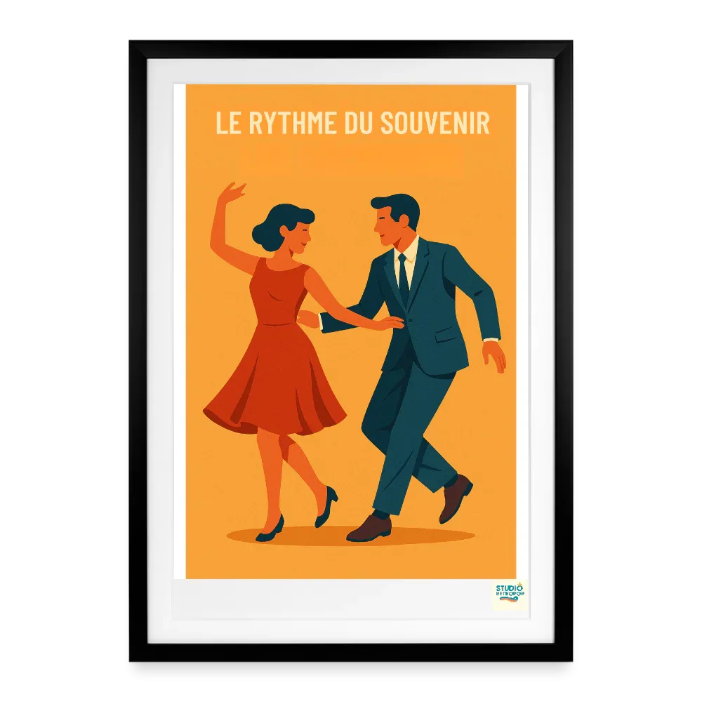 Affiche 60s  Le rythme du souvenir - Format 49 x 69 cm avec cadre