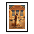 Affiche NYC 1947 - Le baiser Années 40 - Format 49 × 69 cm avec cadre - Art Rétro Pop - StudioRetroPop