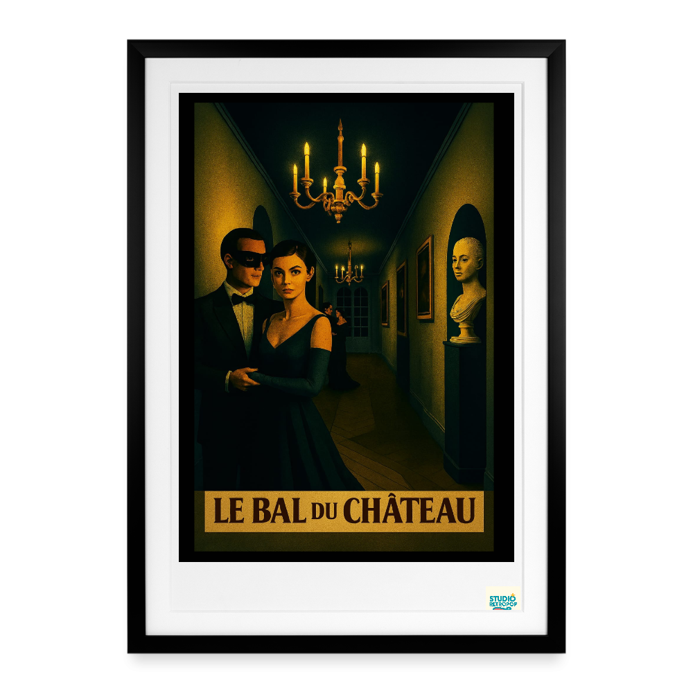 Studioretropop Affiche (2000 et +) Le Bal du Château - Format 49 x 69 cm avec cadre
