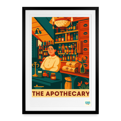 Studioretropop Affiche 30s Apothicaire - Format 49 x 69 cm avec cadre