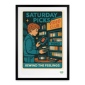 Studioretropop Affiche (80s) Saturday picks - Format 49 x 69 cm avec cadre