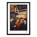 Affiche Subway années 50 49x69cm cadre noir - poster rétro pop métro New York vintage