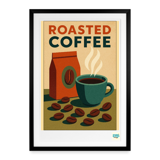 Studioretropop Affiche (2000 et +) Roasted Coffee -Format 49 x 69 cm avec cadre