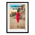 Affiche La promesse du Manoir Années 50 – 49×69cm avec cadre - Art Rétro-pop - noir