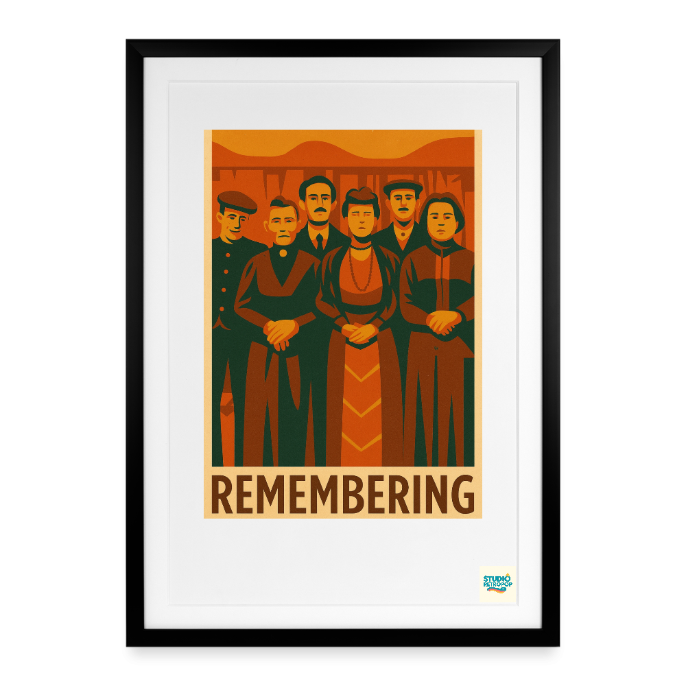 Studioretropop Affiche (Avant 1920) Remembering, un voyage dans le temps – Format 49 x 69 cm avec cadre