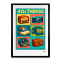 Studioretropop Affiche (40s) Objets des années 40 - Format 49 x 69 cm avec cadre