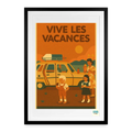 Studioretropop Affiche (80s) Vive les vacances - Format 49 x 69 cm avec cadre