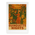 Affiche vintage Bal Musette années 30 avec cadre noir - Décoration murale rétro ambiance guinguette française