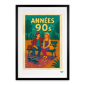 Studioretropop Affiche (90s) Sur le banc des souvenirs- Format 49 x 69cm avec cadre