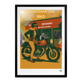 Affiche Paris Montmartre Années 60 - 49 x 69 cm avec cadre- Art Rétro Pop - StudioRetroPop