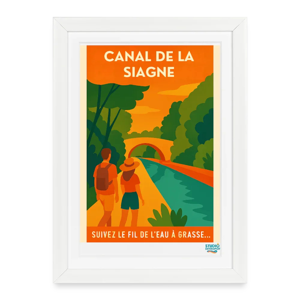 Affiche Canal de la Siagne (2000 et +) - Format 27 × 37 cm avec cadre - blanc