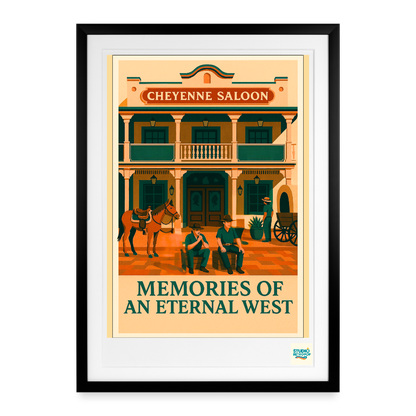 Studioretropop Affiche (Avant 1920) Cheyenne Saloon Far West - Format 49 x 69 cm avec cadre